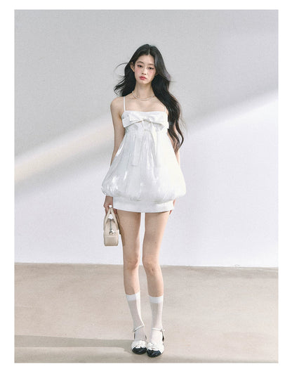 Puff Blossom Off-Shoulder Mini Dress