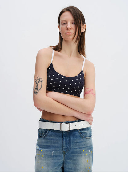 Star Print Racerback Sports Bra