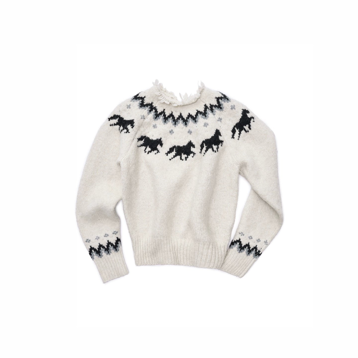Fair Isle Pony Jacquard Chunky Knit Sweater