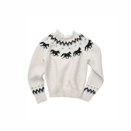 Fair Isle Pony Jacquard Chunky Knit Sweater