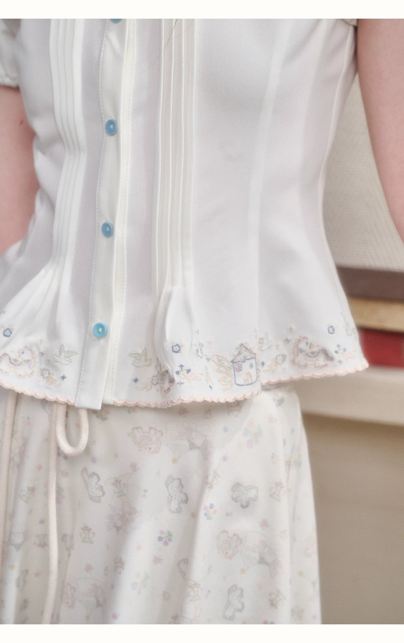 Embroidered Peter Pan Collar Blouse
