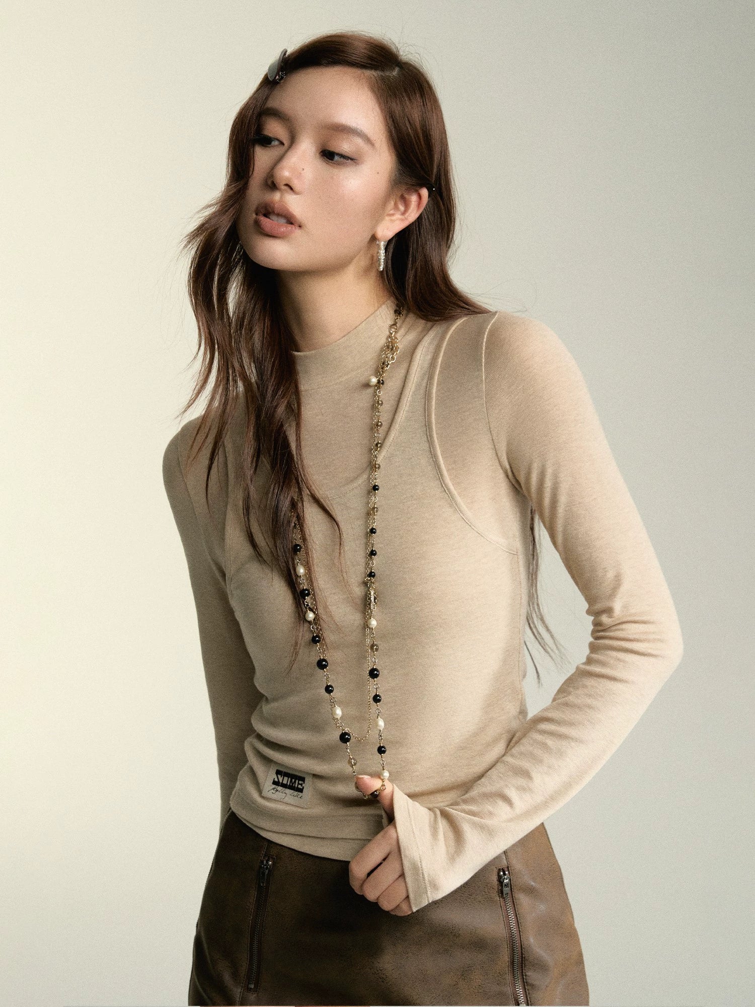 White &amp; Khaki  2-in-1 Wool sweater - CHINASQUAD