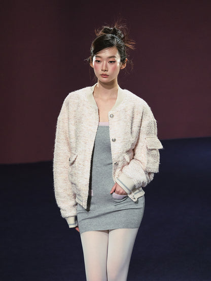 Tweed Textured Drop-shoulder Jacket