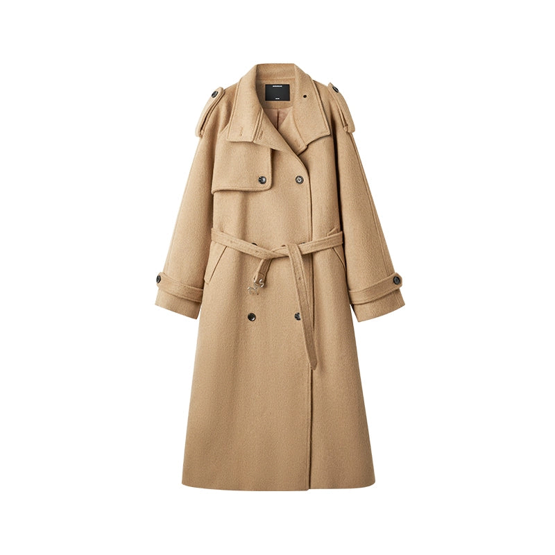 Silk Wool Blend Trench Coat