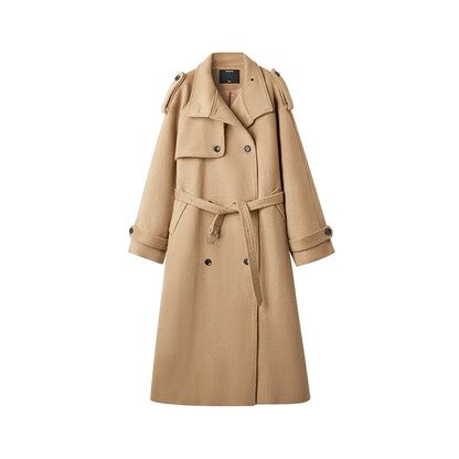 Silk Wool Blend Trench Coat