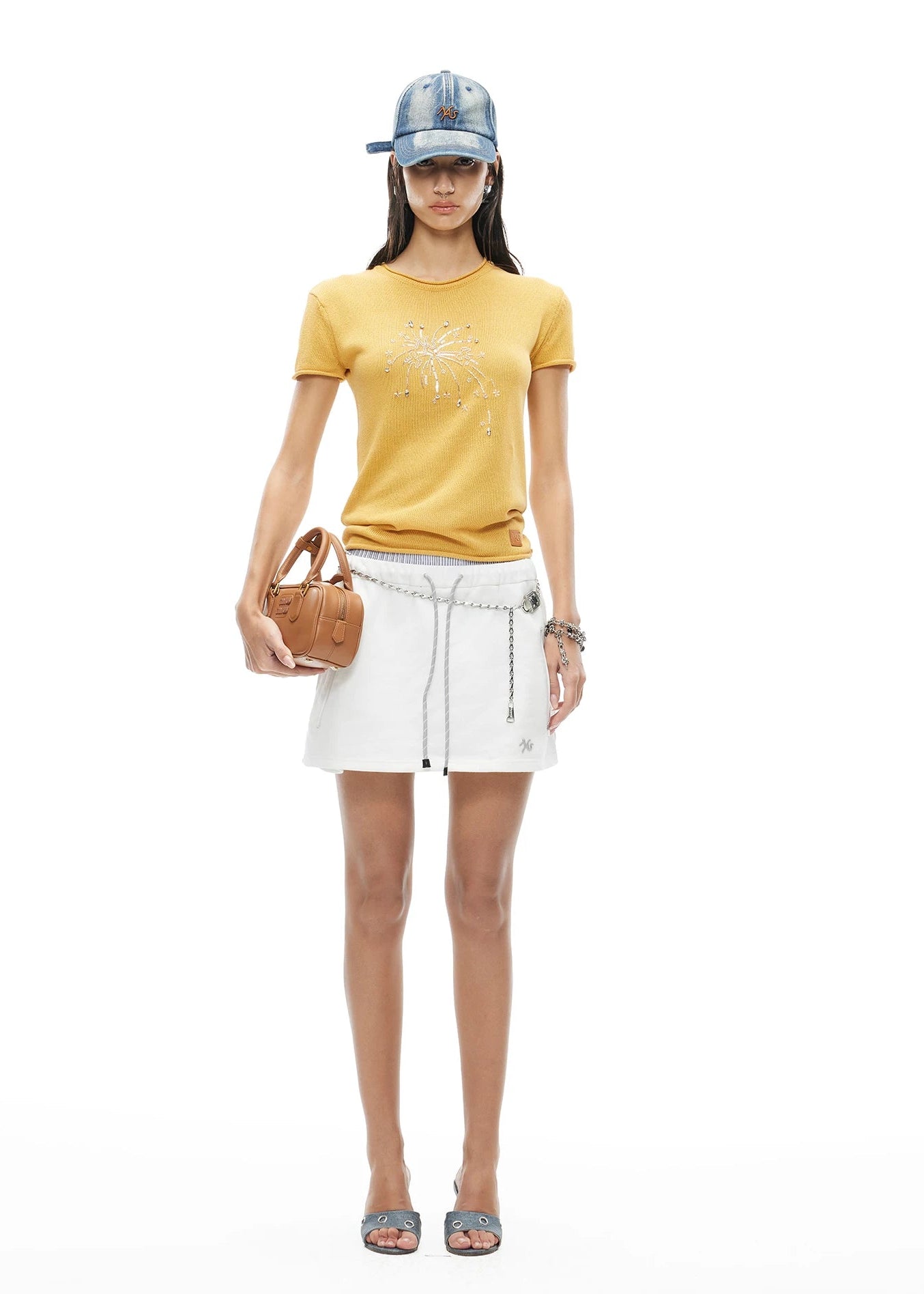 Firework Embroidered Silk Linen Tee