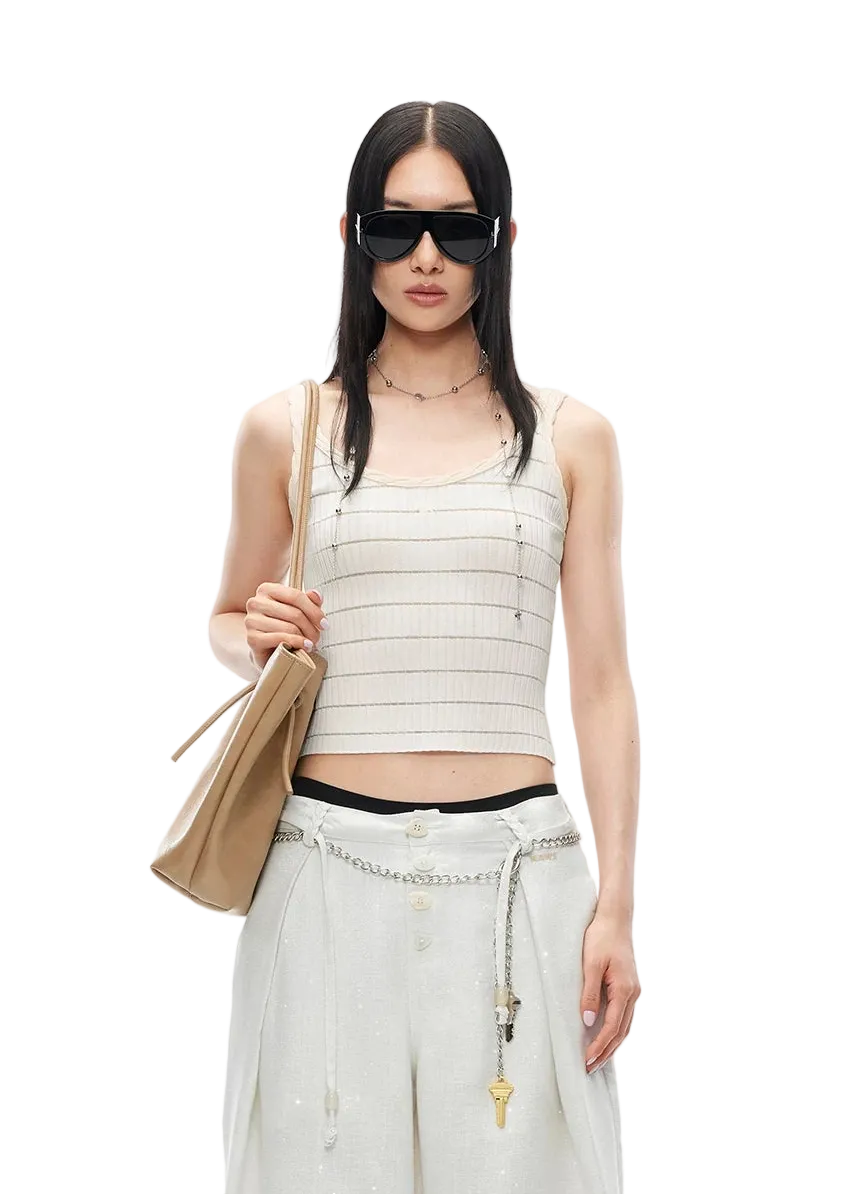 Ghost Weave Slim Fit Jacquard Tank Top