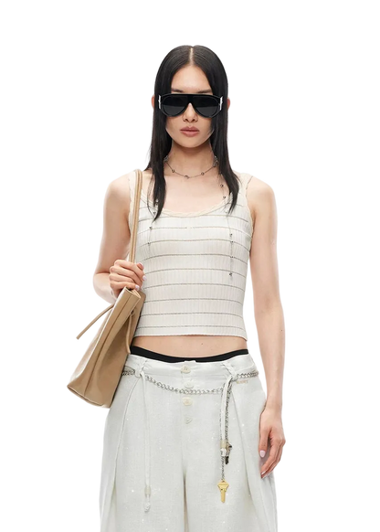 Ghost Weave Slim Fit Jacquard Tank Top