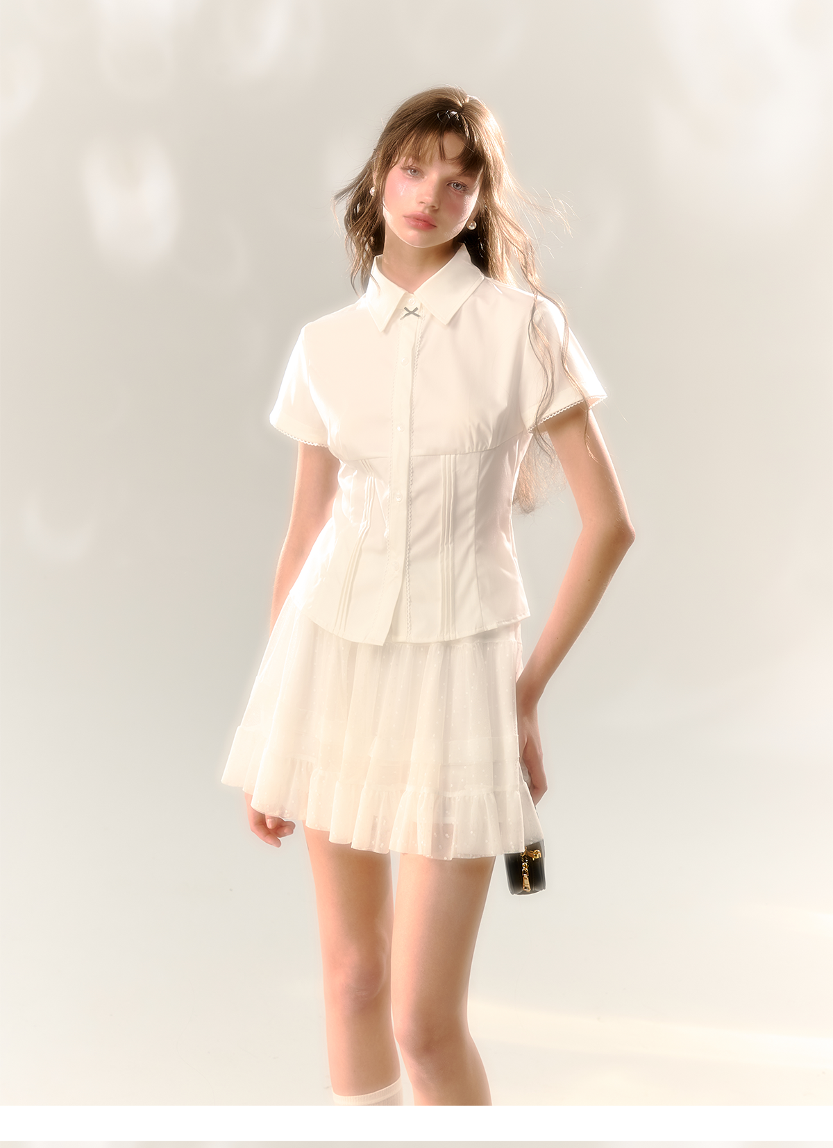 White A-line Mini Skirt - CHINASQUAD