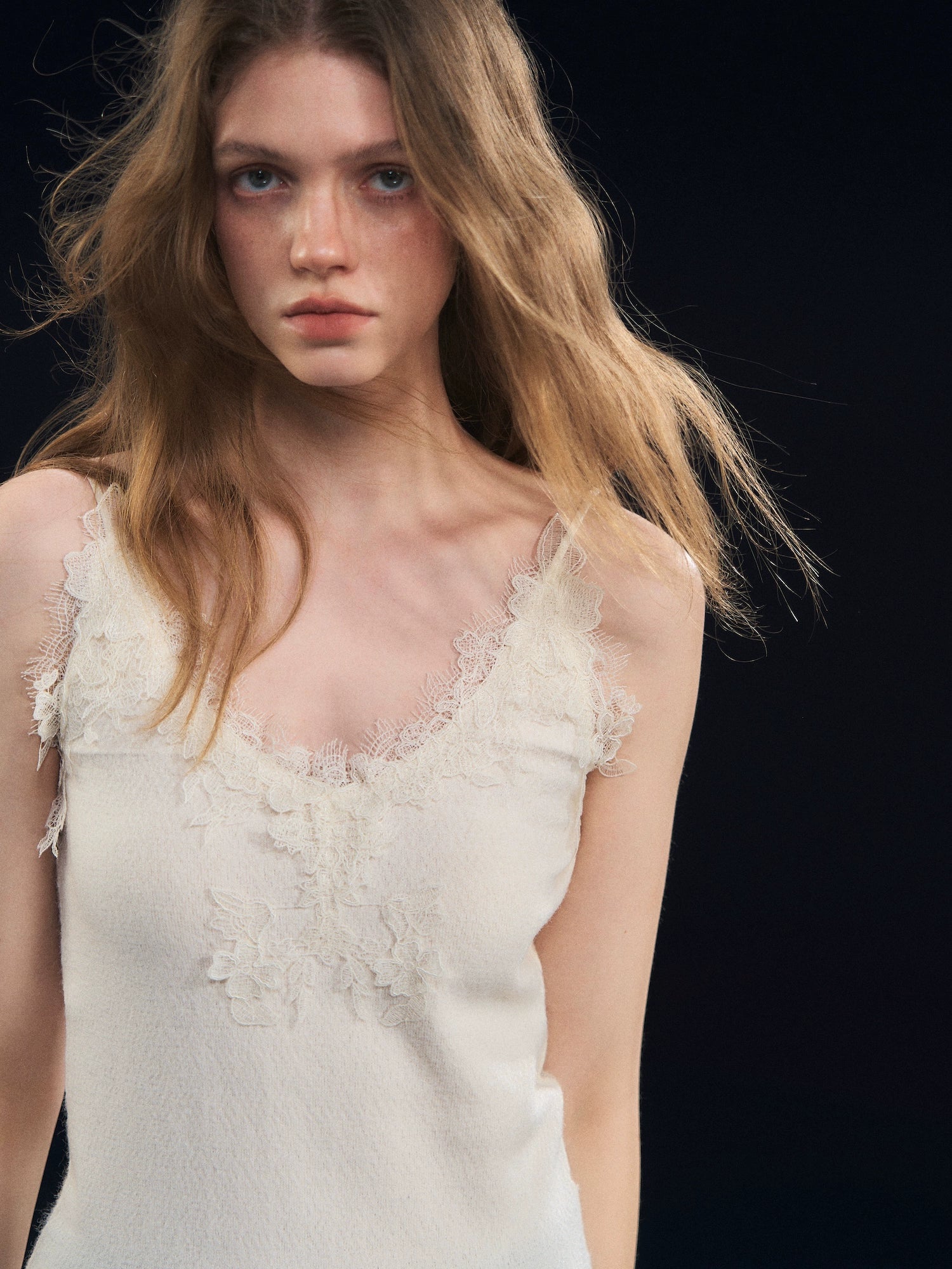 Textured Velvet Lace Cami Vest