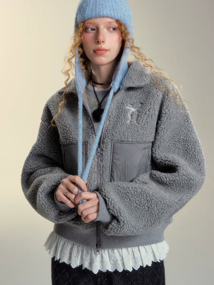 Lambswool Quilted Patchwork Short Jacket