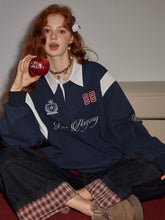 Embroidered Drawstring Rugby Polo Sweatshirt - CHINASQUAD