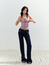 Micro-flare Tweed Low-waist Trousers - CHINASQUAD