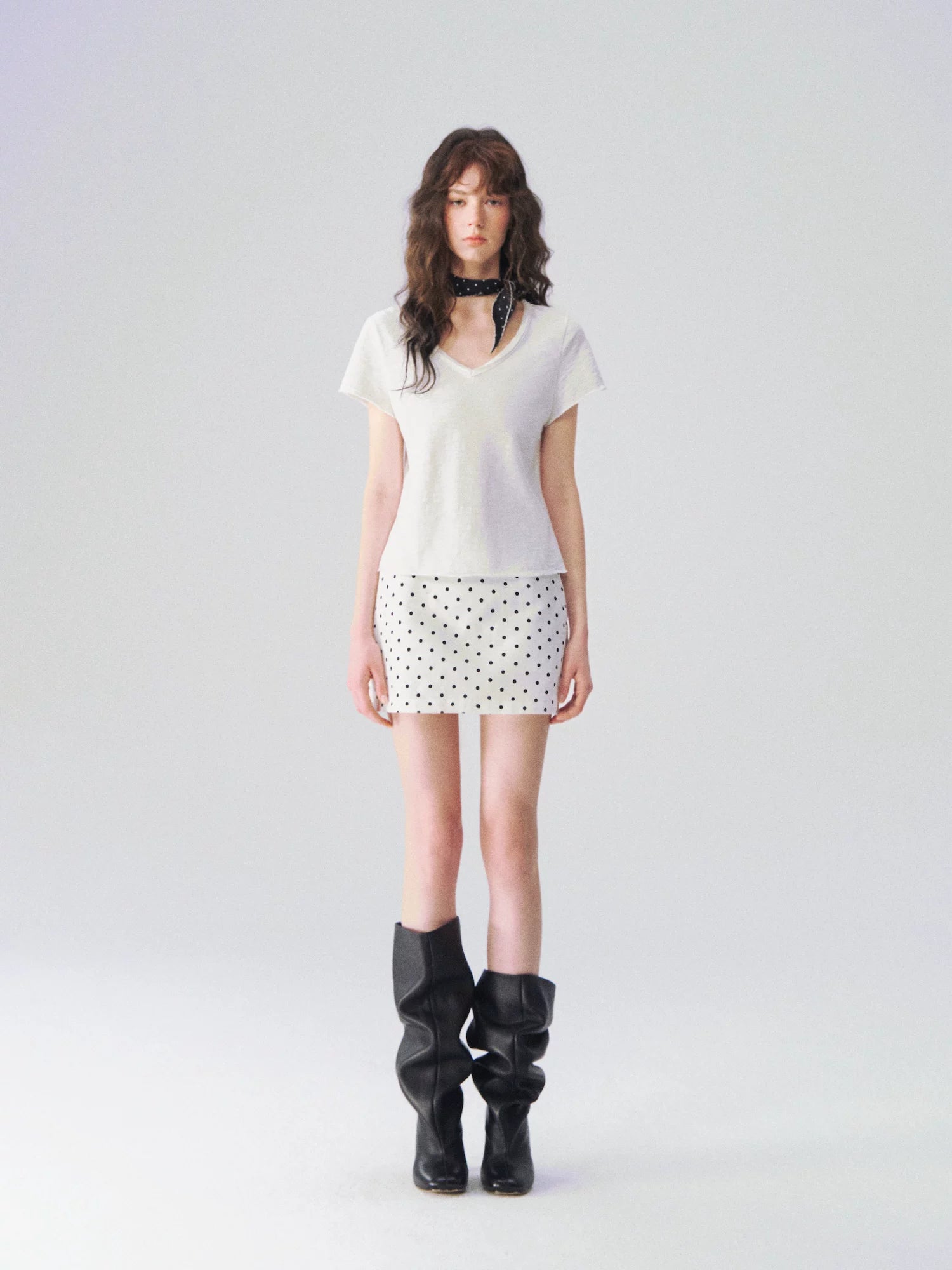 Slub Cotton Minimalist V-Neck Tee