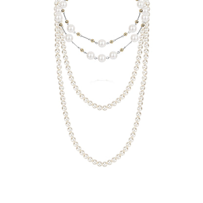 Layered Pearl Long Necklace