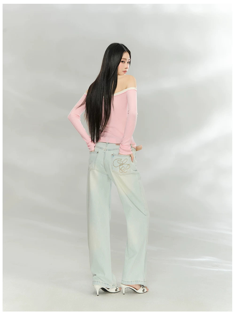 Contrast Trim Off-Shoulder Knit Top