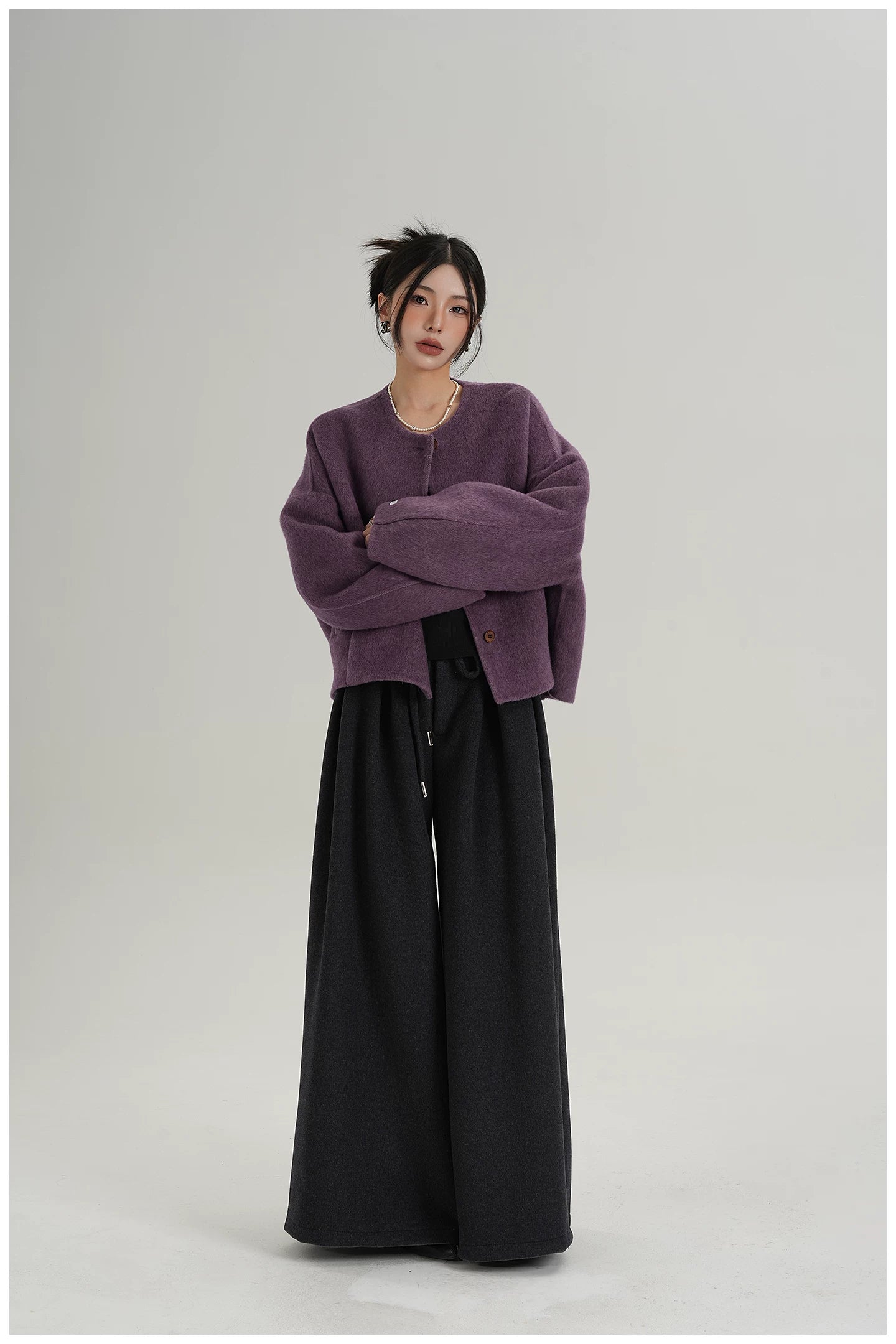 Relaxed-Fit Cropped Double-Faced Wool Jacket