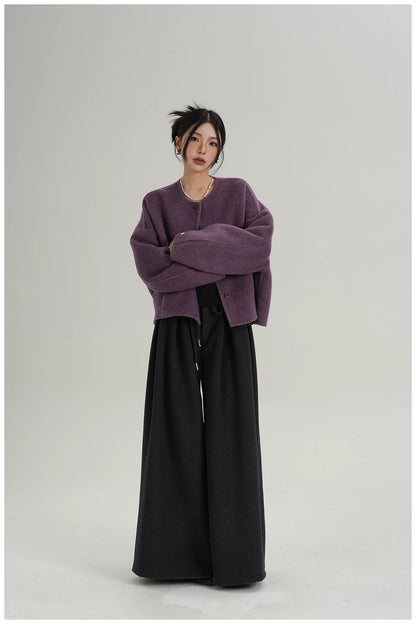 Relaxed-Fit Cropped Double-Faced Wool Jacket