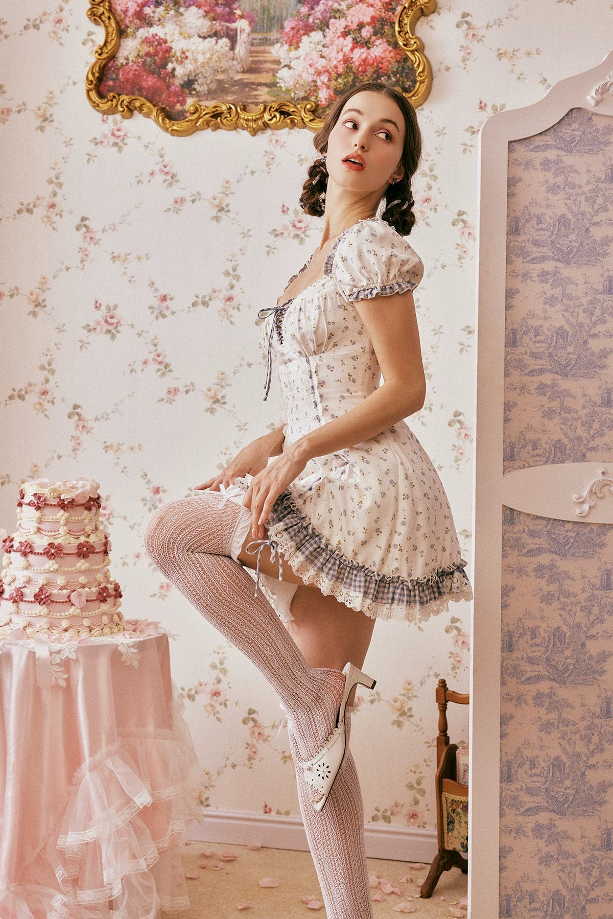 French Sweet Convertible White Short Dress