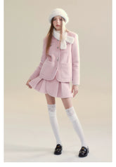 Pink Scarf Jacket & Mini Skirt Set - CHINASQUAD