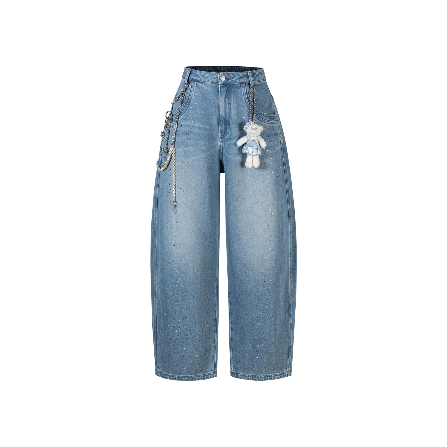 Vintage Curved-Leg Denim Jeans