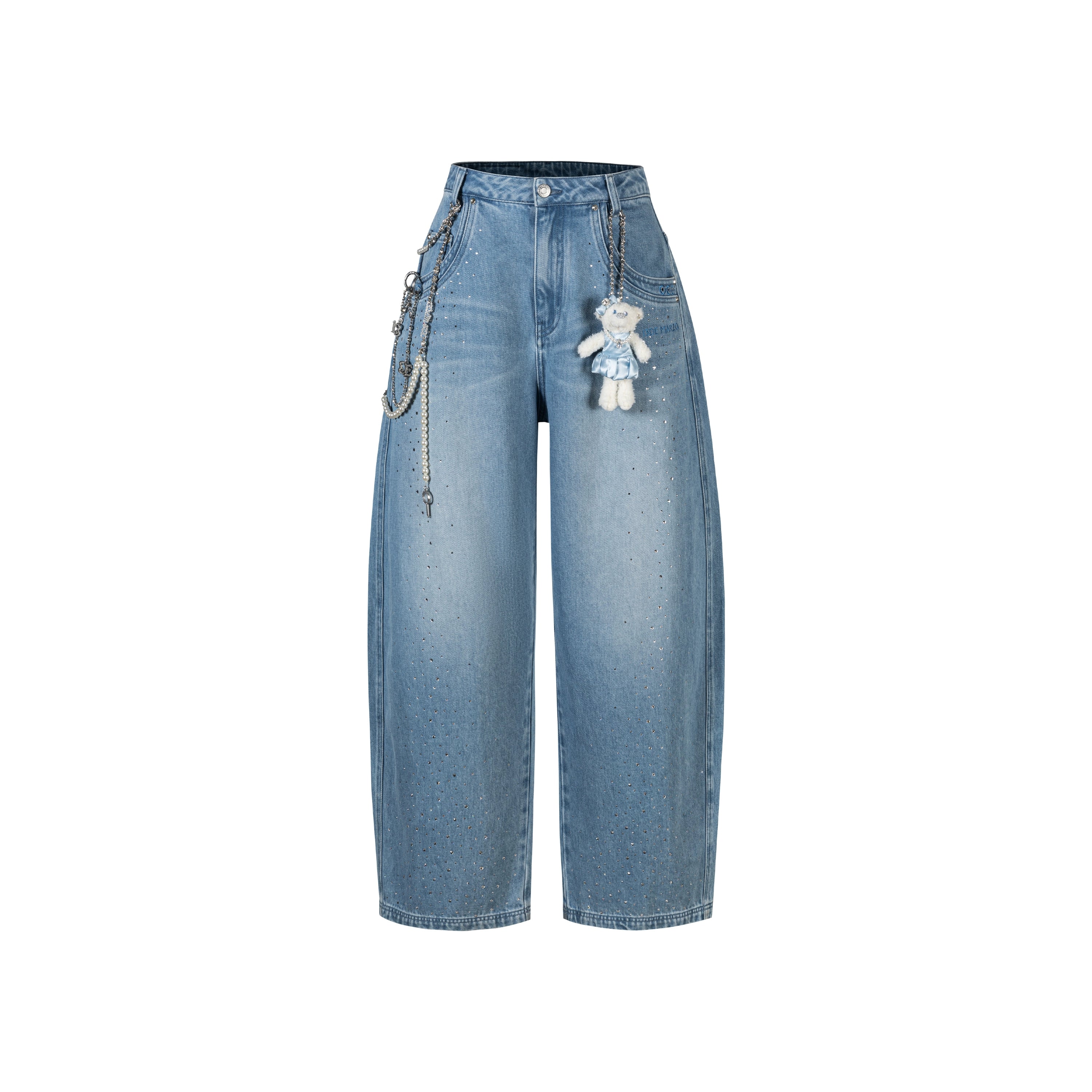 Vintage Curved-Leg Denim Jeans