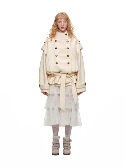 Wool Blend Napoleon Coat
