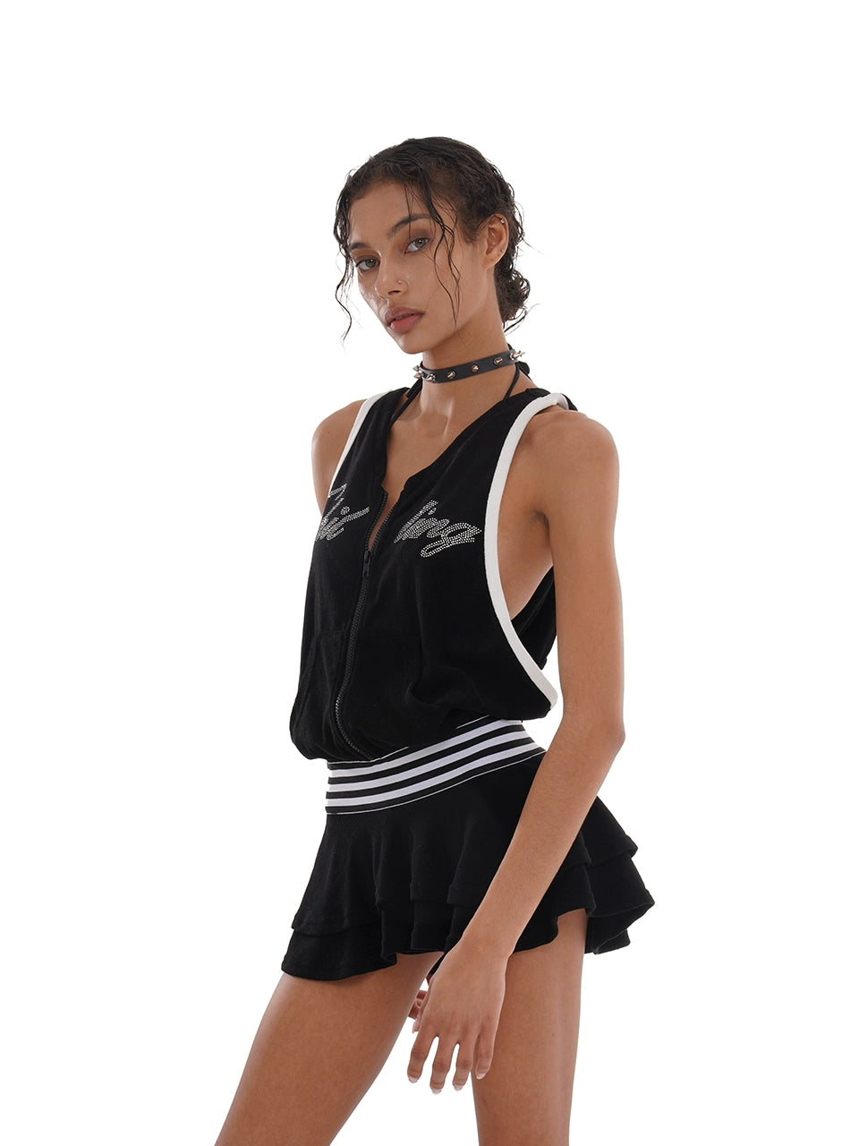 Hooded Backless Athletic Dress