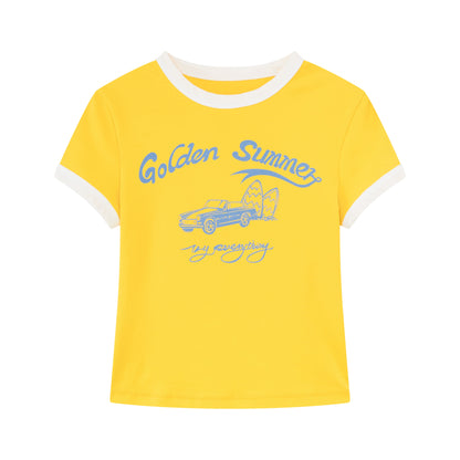 Color-Block Summer Fitted T-Shirt