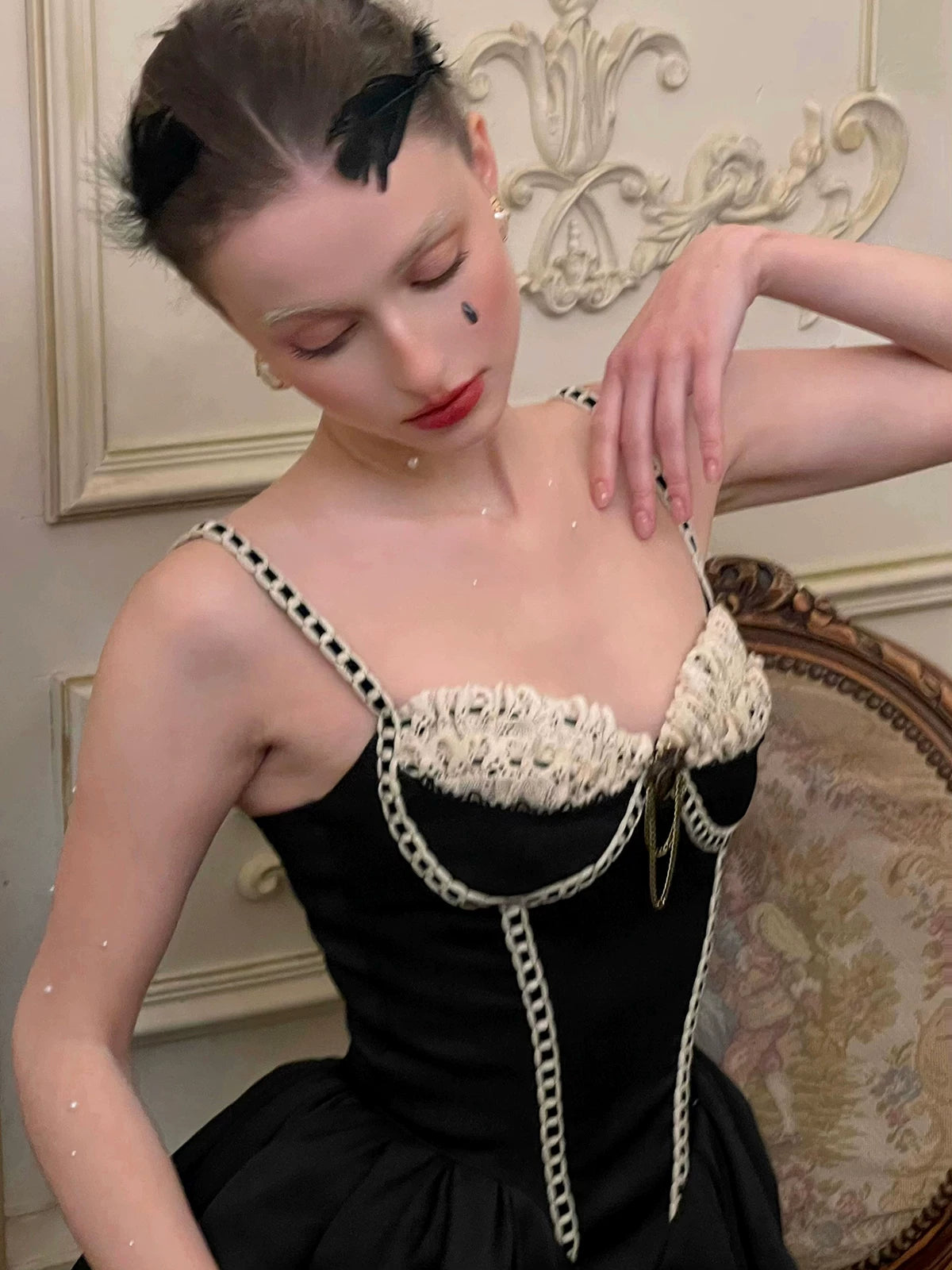 Villain Kate Corset Strap Little Black Dress