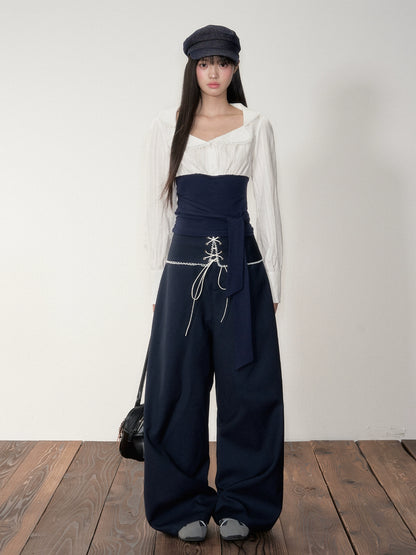 Navy Color-Blocking Shirt &amp; Pants Set - CHINASQUAD