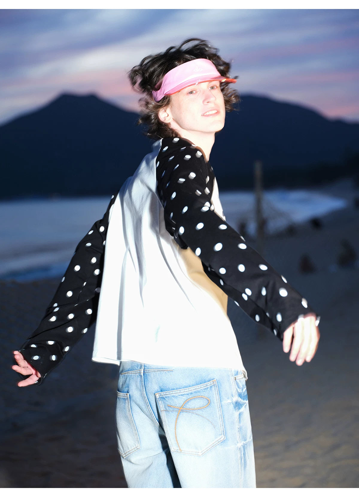 Vintage Heart Contrast Long-Sleeve T-Shirt