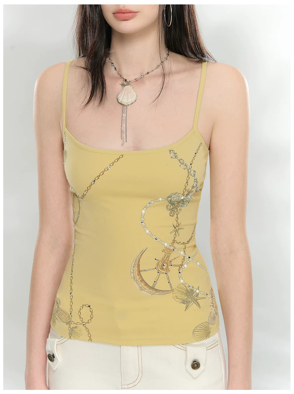 Crystal-Embellished Printed Slim-Fit Camisole