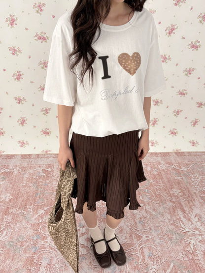 Rhinestone Deer Heart Relaxed Fit T-Shirt