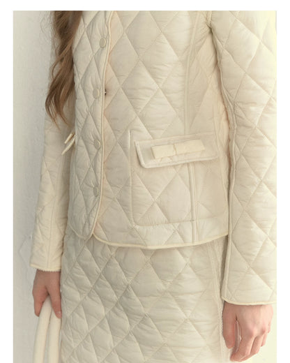 Reversible Quilted Doll Collar Jacket &amp; Skirt Set