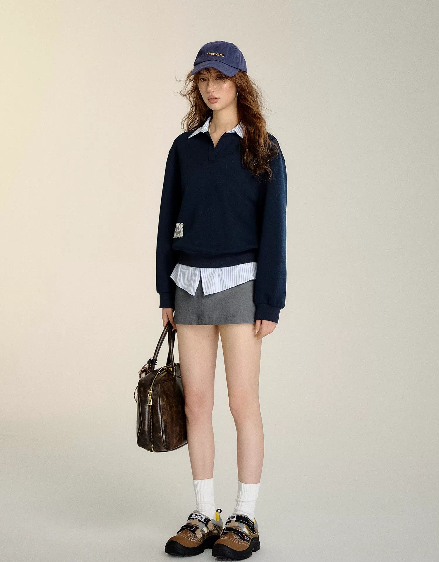 Navy Blue Aux Two-piece Sweatshirt