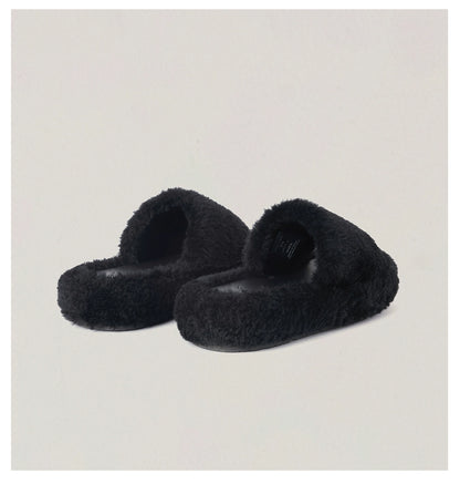 SMFK Fuzzy Platform Black Edition Slide Sandals