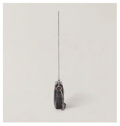 Compass Badge Leather Chain Bag (Small)