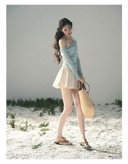 Sugar Frost Off-Shoulder Top