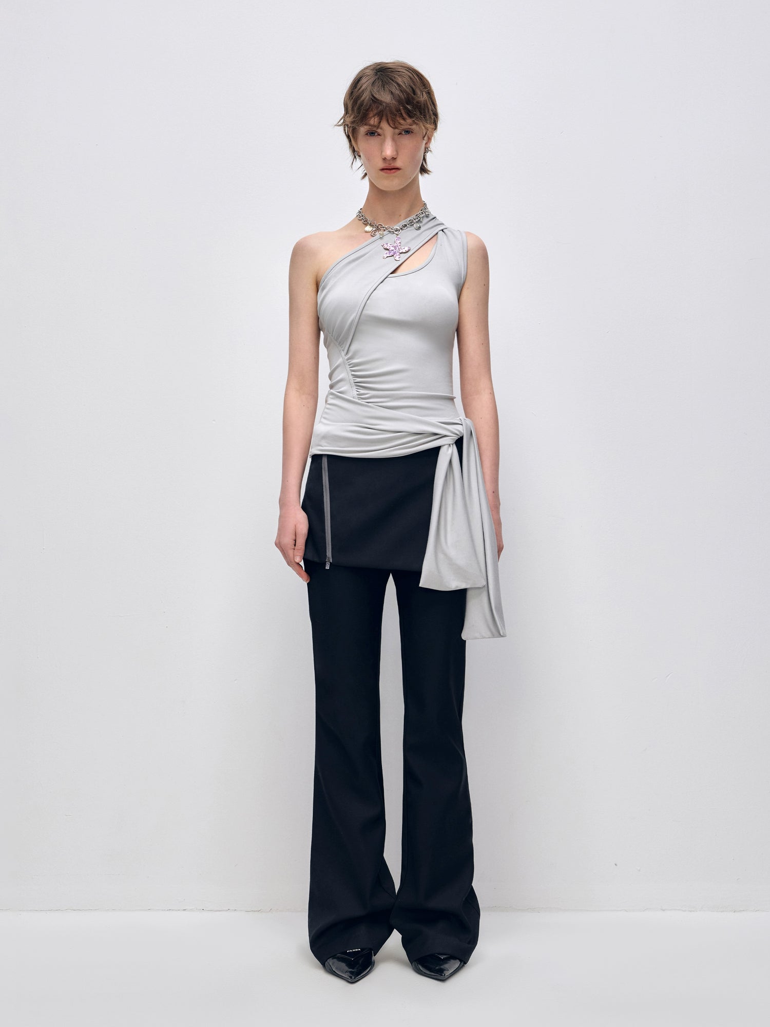 Irregular Slanted Single Shoulder Vest