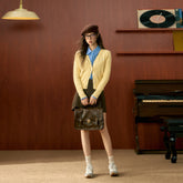 Yellow Twisted Texture Knitted Cardigan - CHINASQUAD