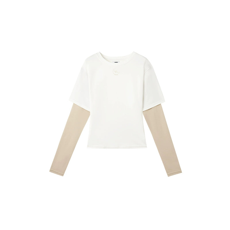 Contrast Paneled Long-Sleeve Tee
