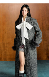 Detachable Fur Collar Wool Coat - CHINASQUAD