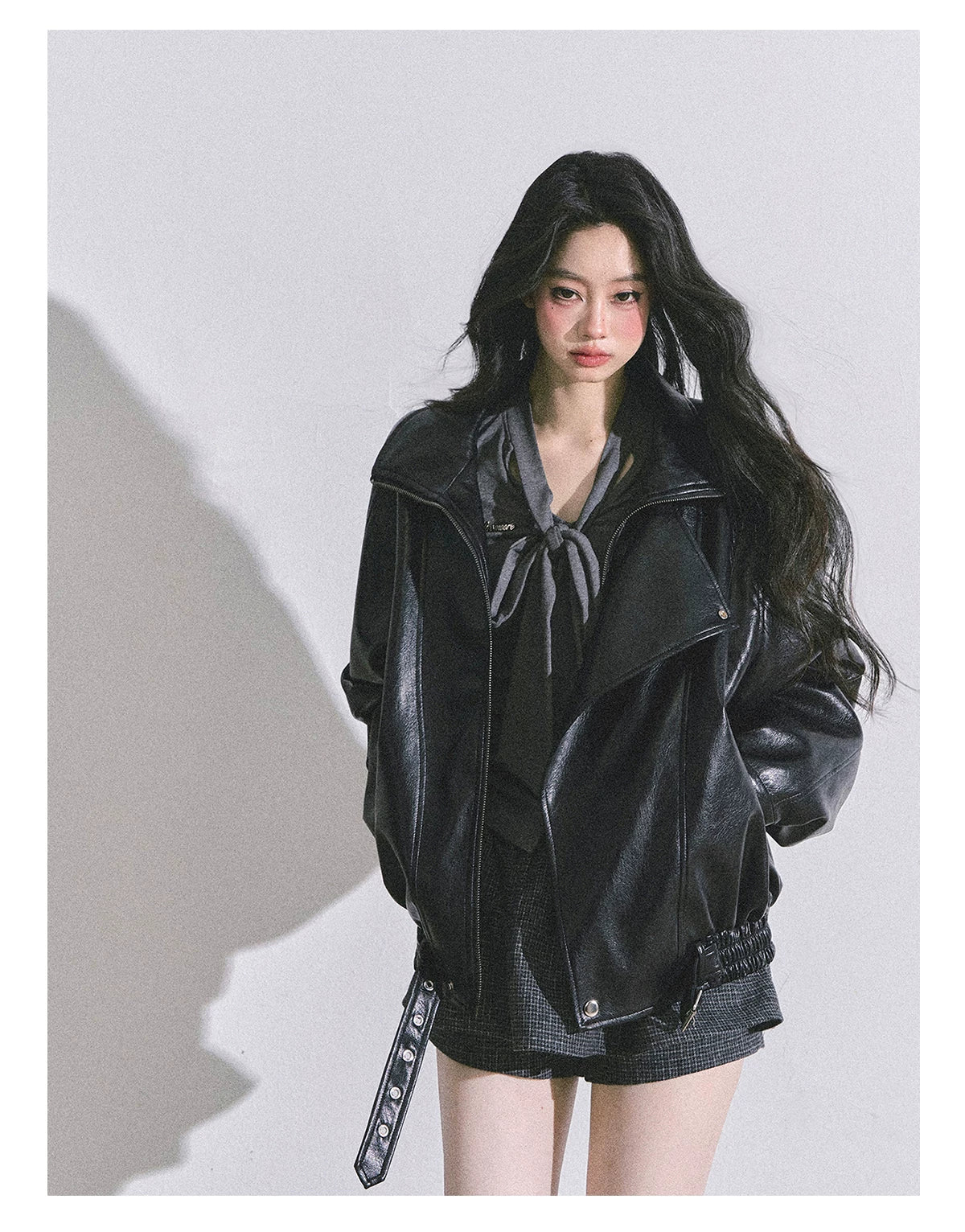 Minimal Korean V-Neck Long-Sleeve T-Shirt