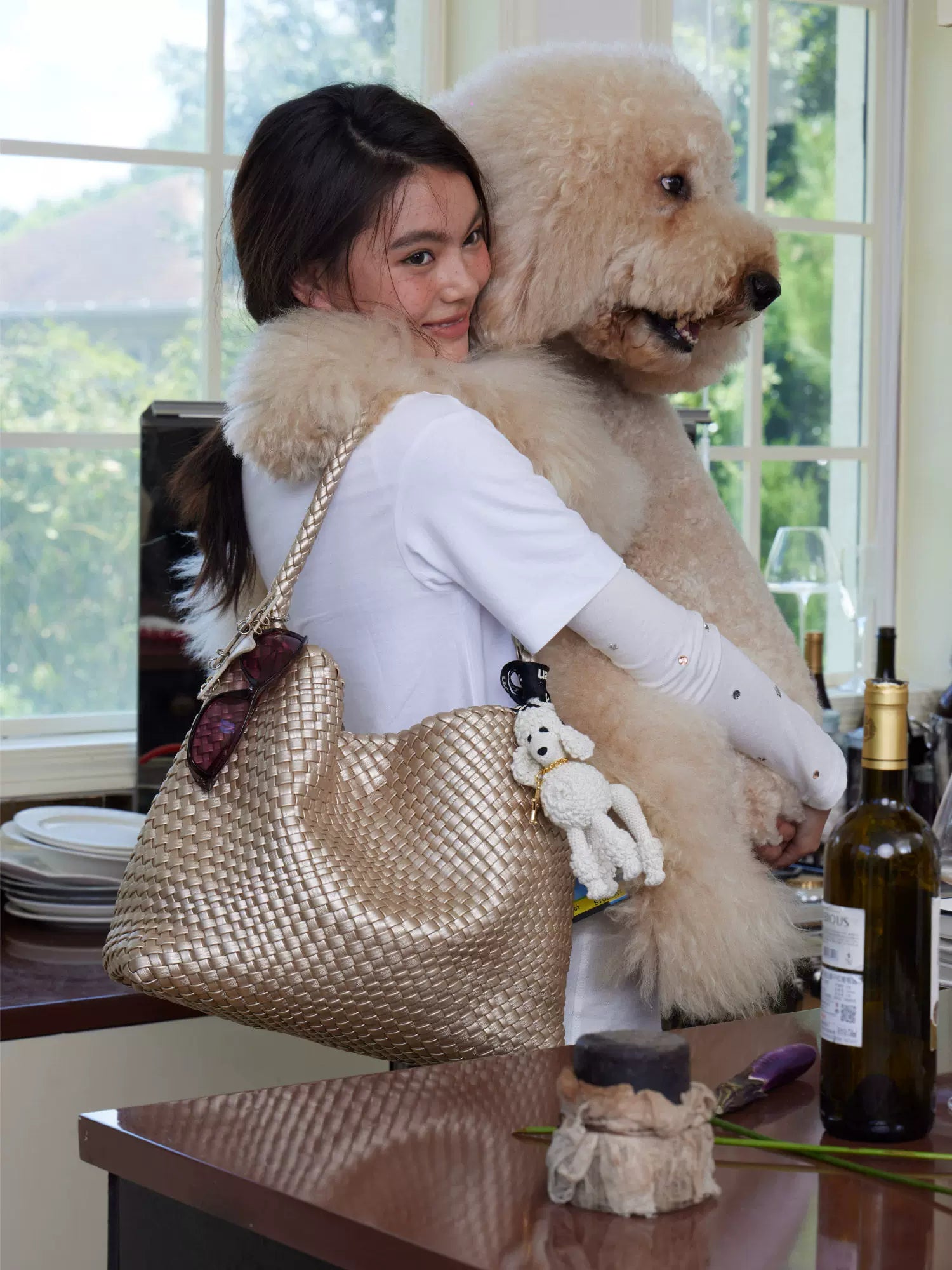Large Woven Hobo Tote Shoulder Bag ECODAY