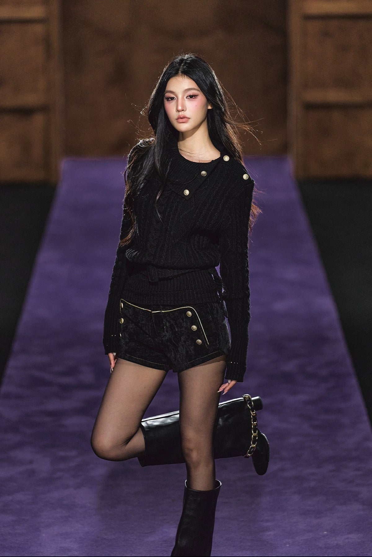 High-Density Corduroy Double-Breasted Slim Shorts