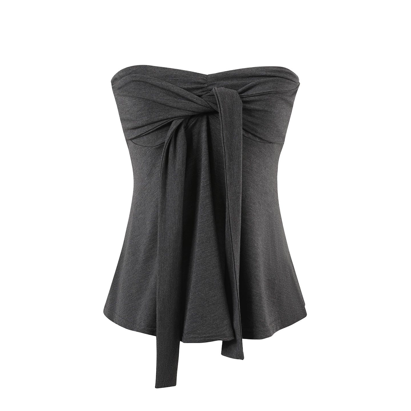 Layered Ruffle-Edge Cardigan &amp; Tube Top Set