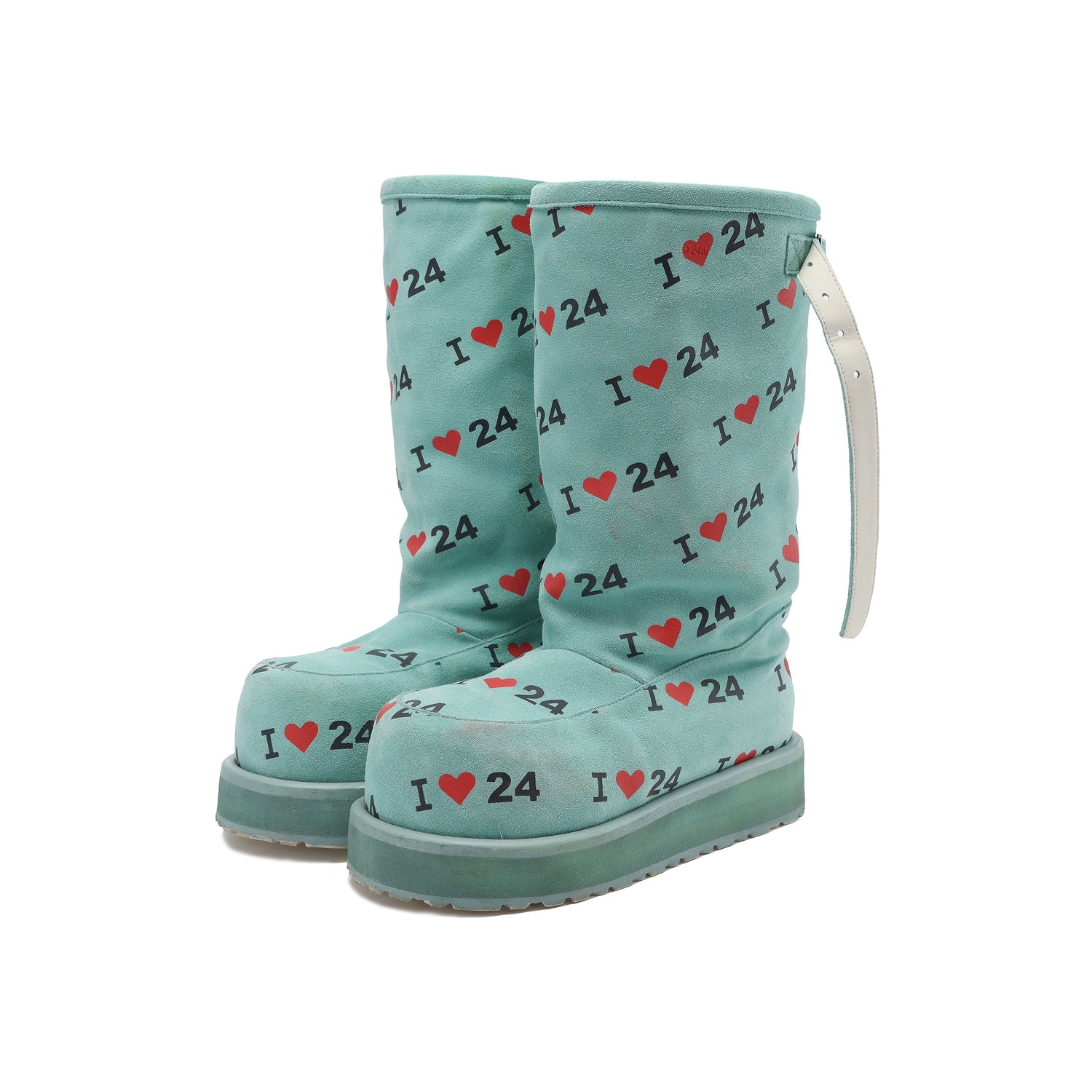 Letter Print Suede Snow Boots