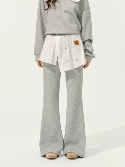 Detachable Spliced Collar Sweatshirt