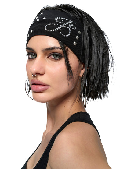 Crystal-Stud Logo Stretch Headband